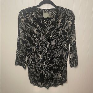 Maeve Anthropologie Bird Print Blouse